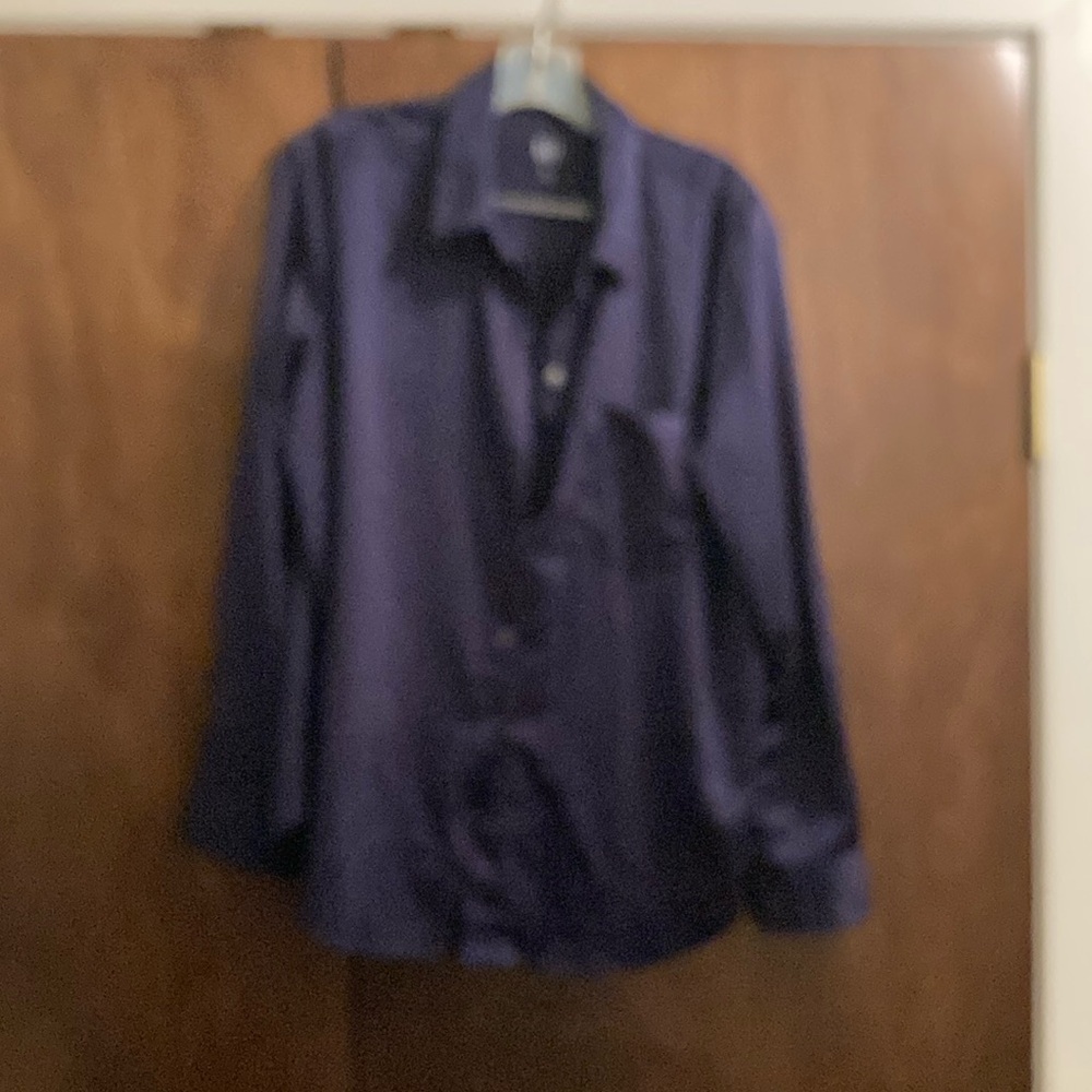Gap satin Dark Blue Button-Up Shirt